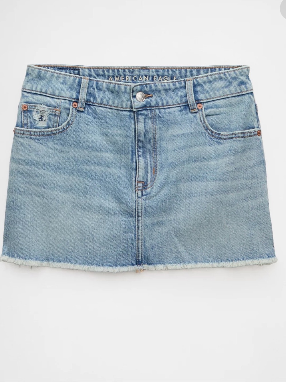 American Eagle Outfitters Light Blue Denim Mini Skirt, Mid rise. - Picture 1 of 11